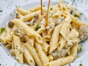 pasta made with cream sauce